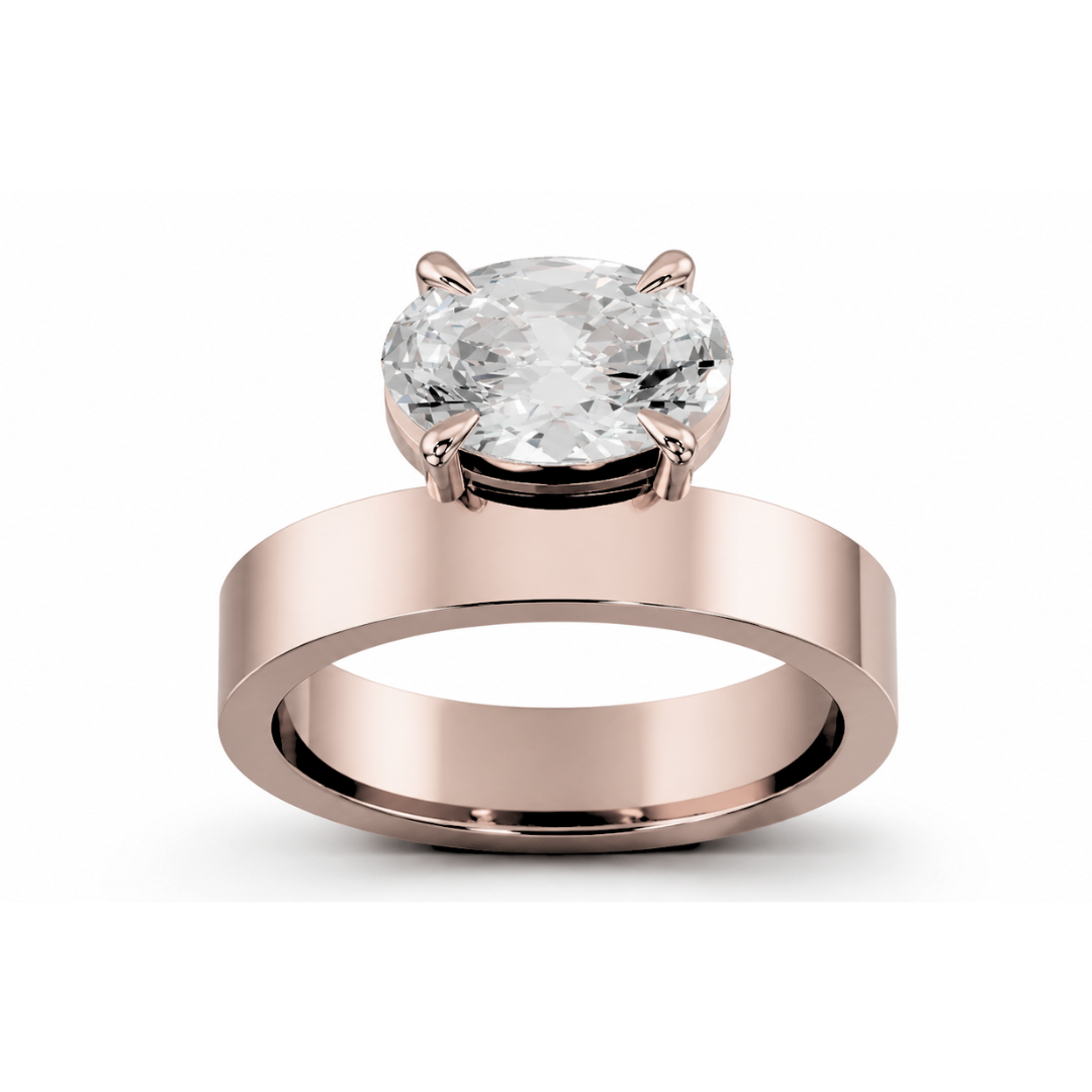 East West Oval 3.5mm Low Profile Cigar Setting