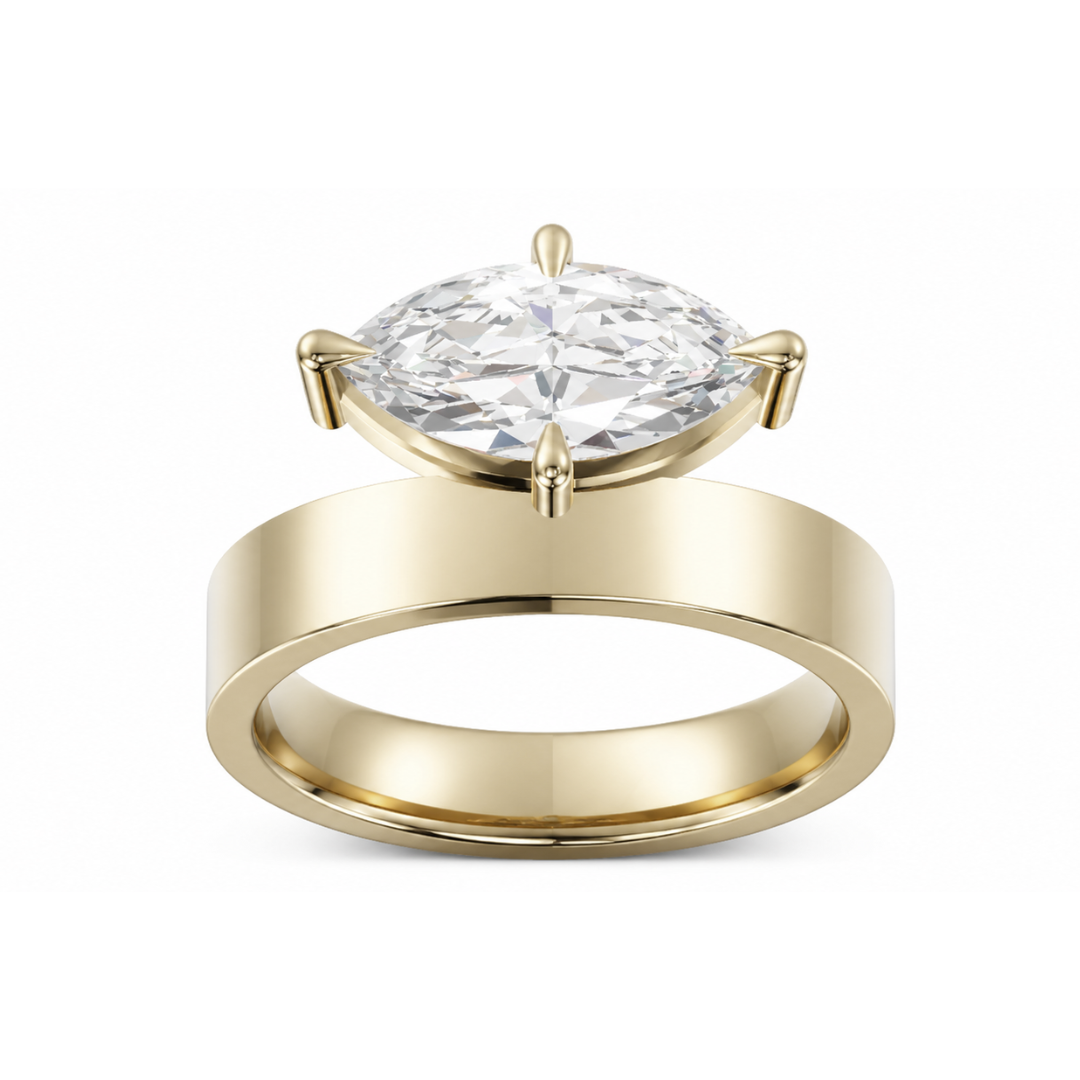 East West Marquise 3.5mm Low Profile Cigar Setting