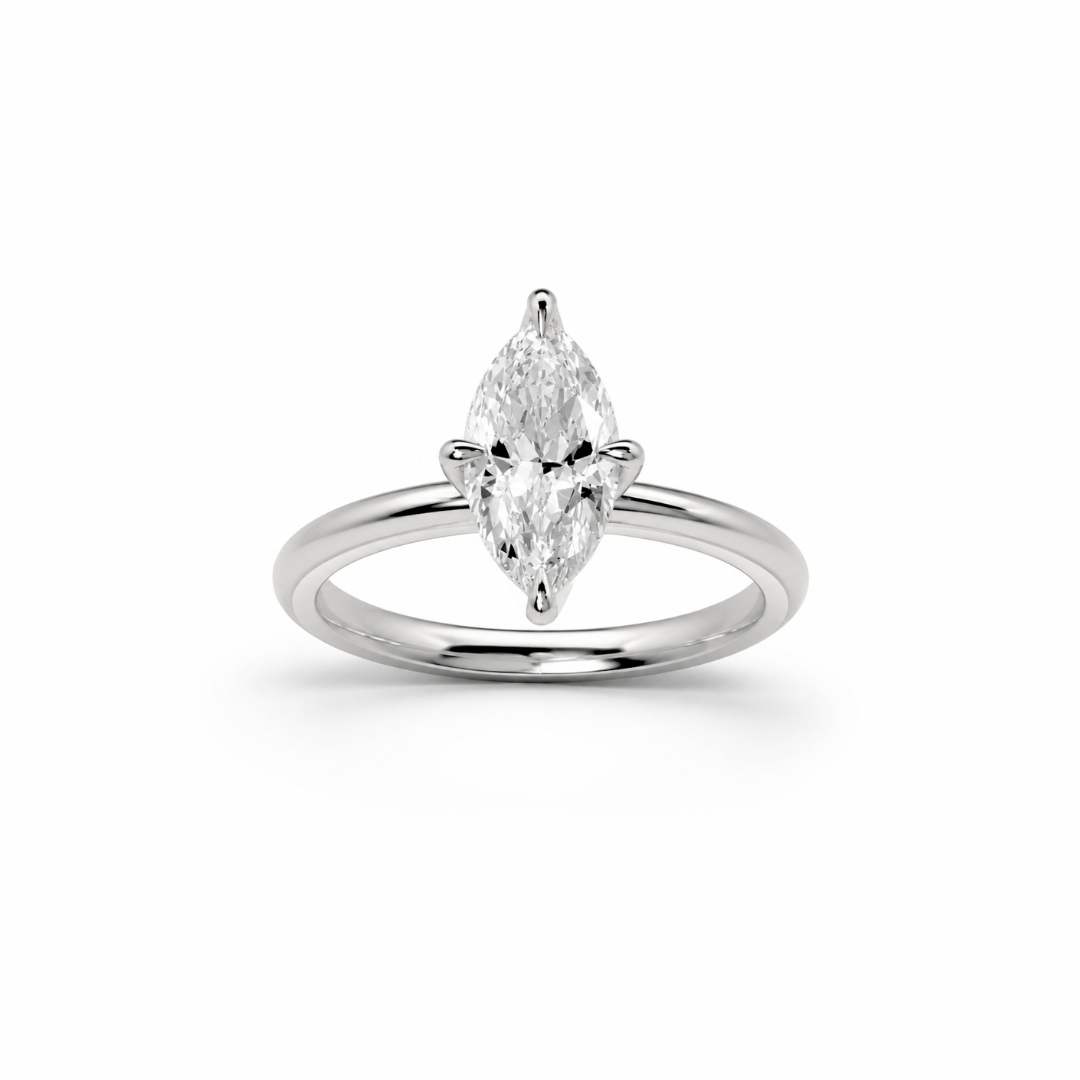 Marquise Diamond, High Profile Tulip Setting