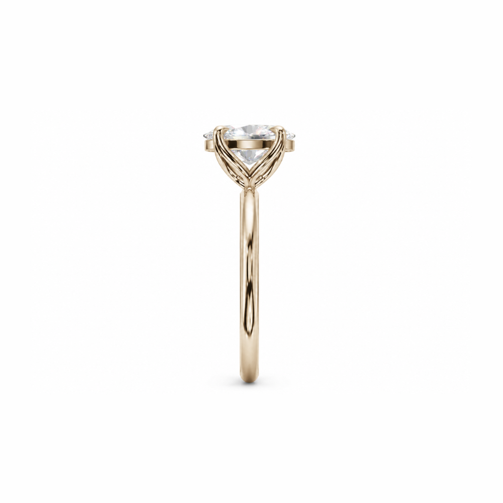 Oval Diamond, High Profile Tulip Setting