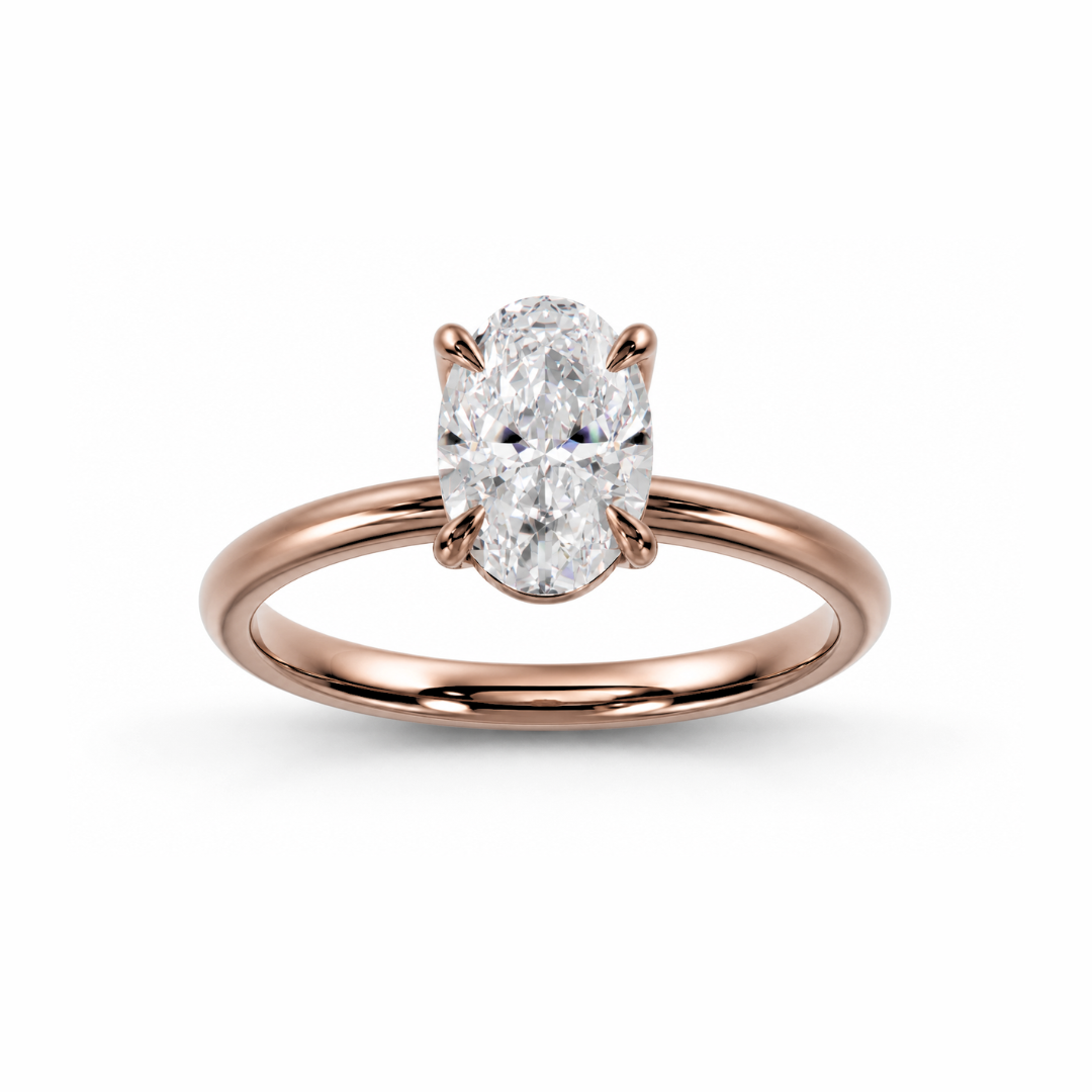 Oval Diamond, High Profile Tulip Setting