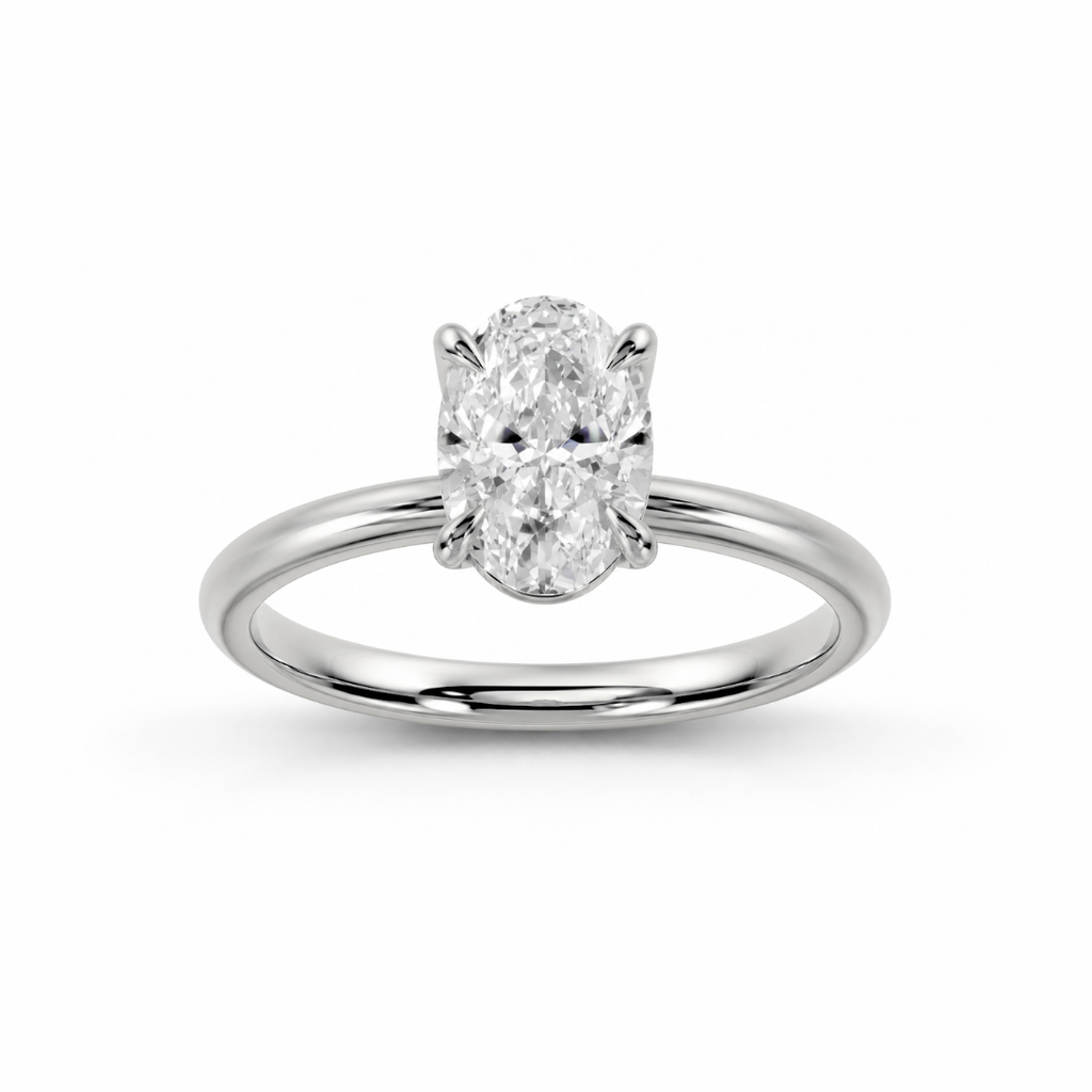 Oval Diamond, High Profile Tulip Setting
