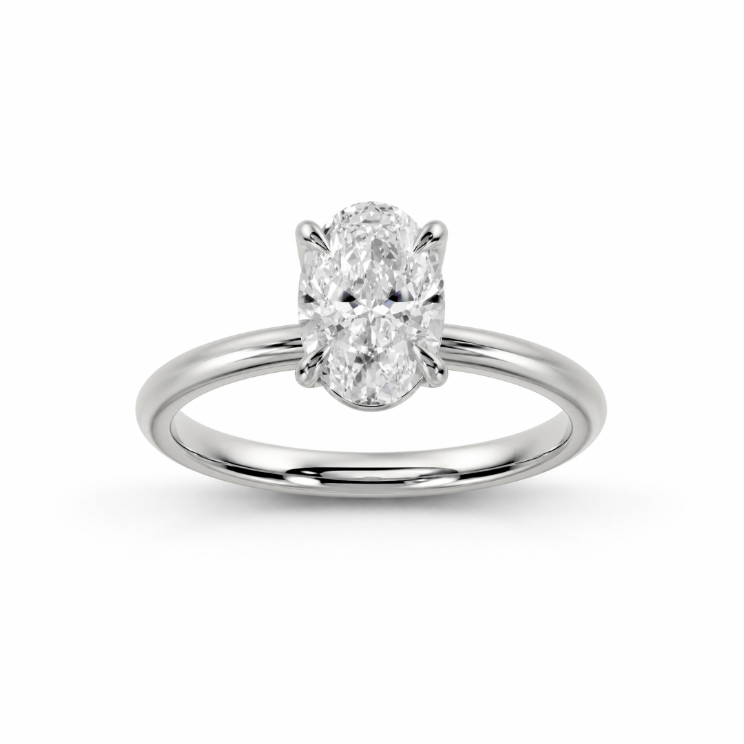 Oval Diamond, High Profile Tulip Setting