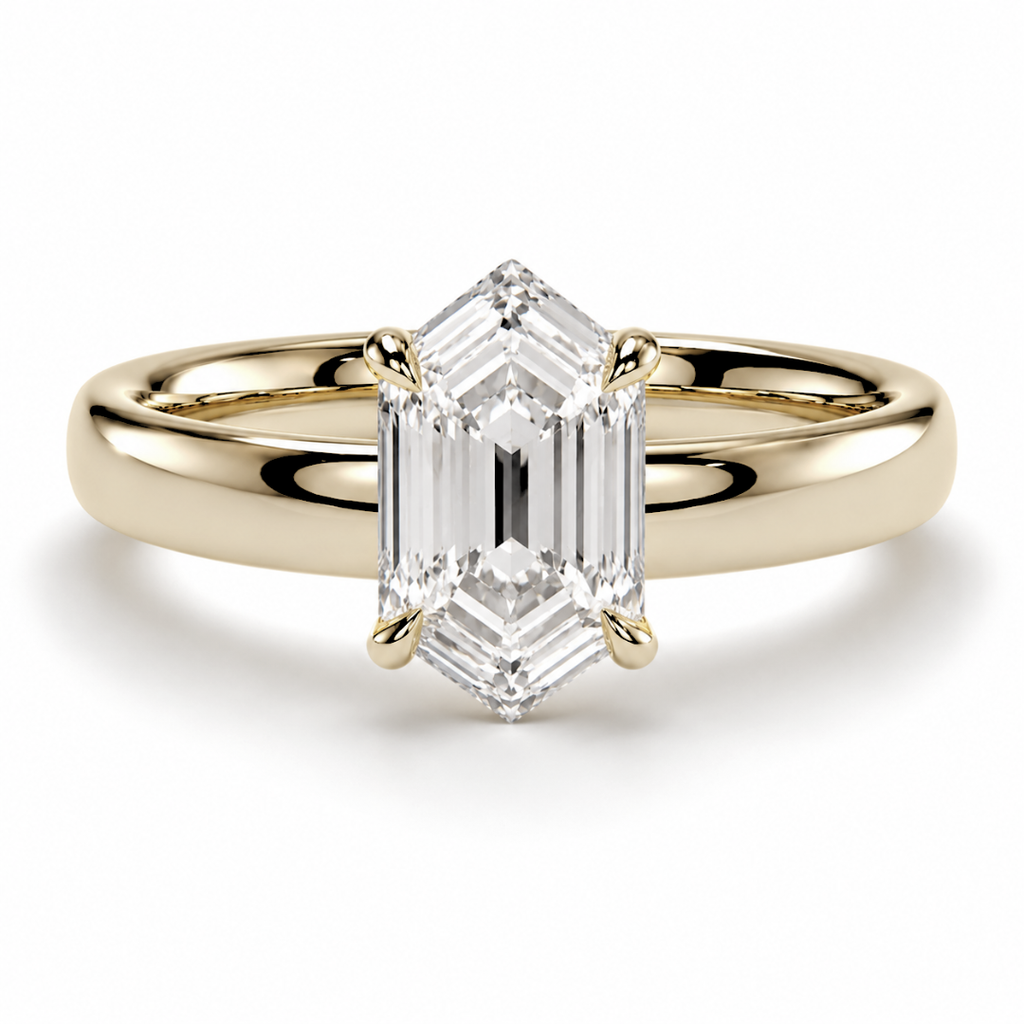 Hexagonal Diamond, Cigar Band Setting