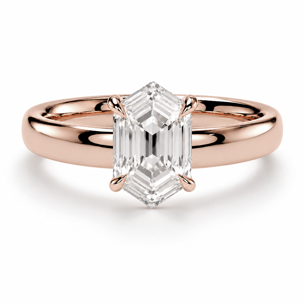 Hexagonal Diamond, Cigar Band Setting