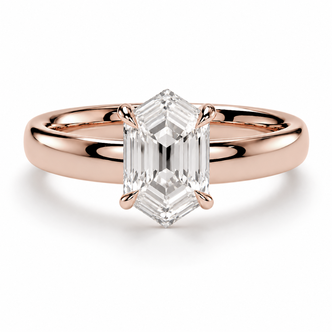 Hexagonal Diamond, Cigar Band Setting