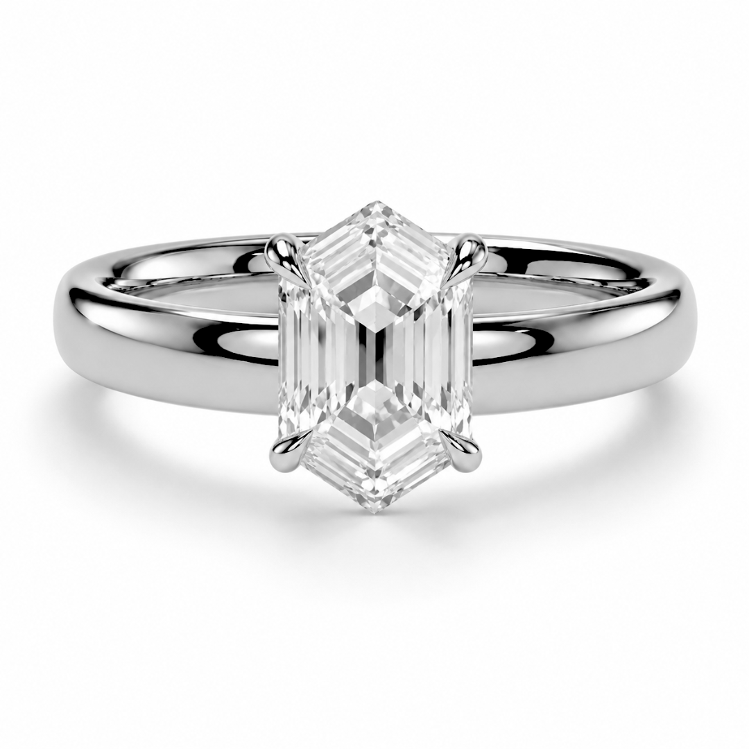 Hexagonal Diamond, Cigar Band Setting