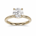 Round diamond engagement ring in a high profile tulip setting