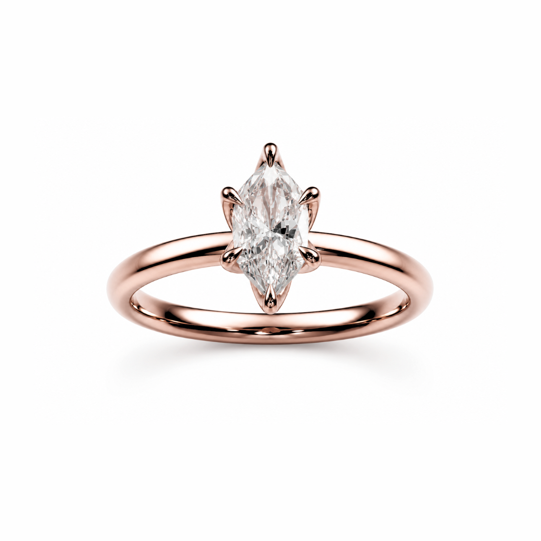 Elongated Hexagon Diamond, High Profile Tulip Setting