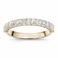Radiant cut diamond half eternity wedding band