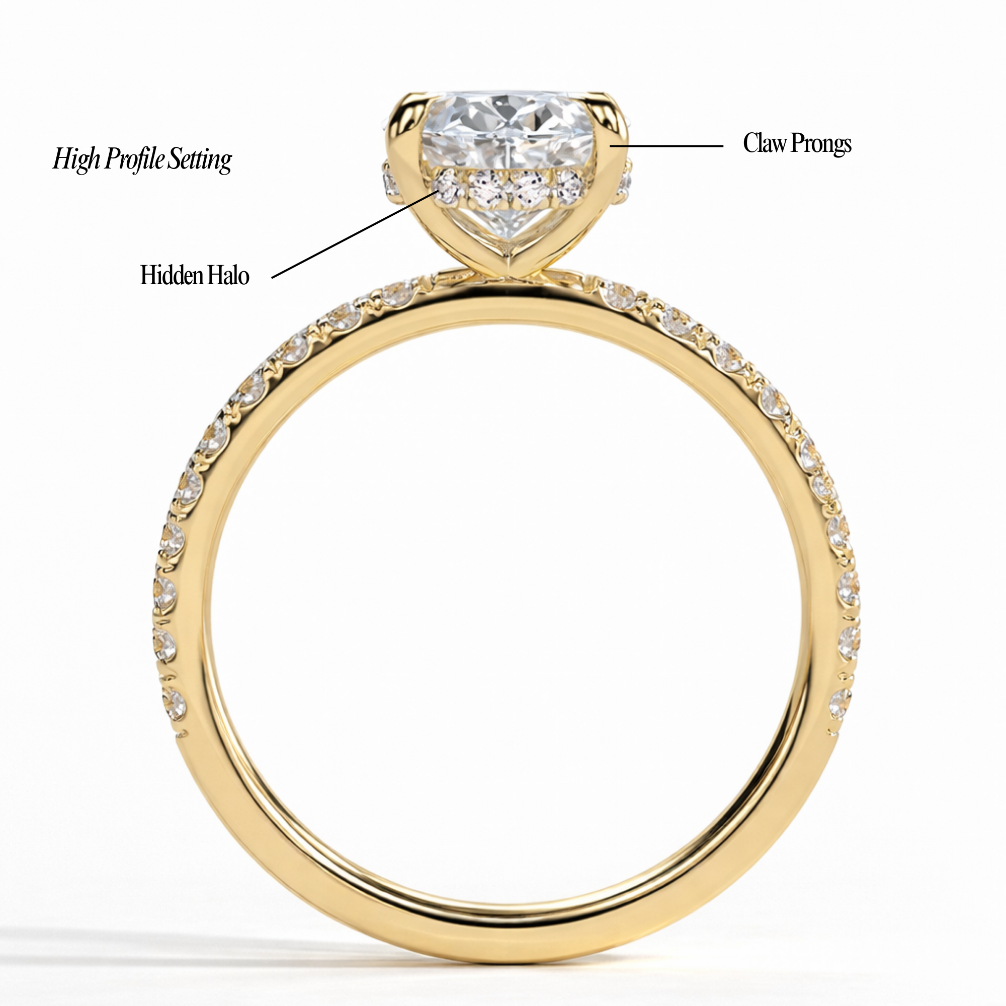 Half Pavé with Hidden Halo Setting