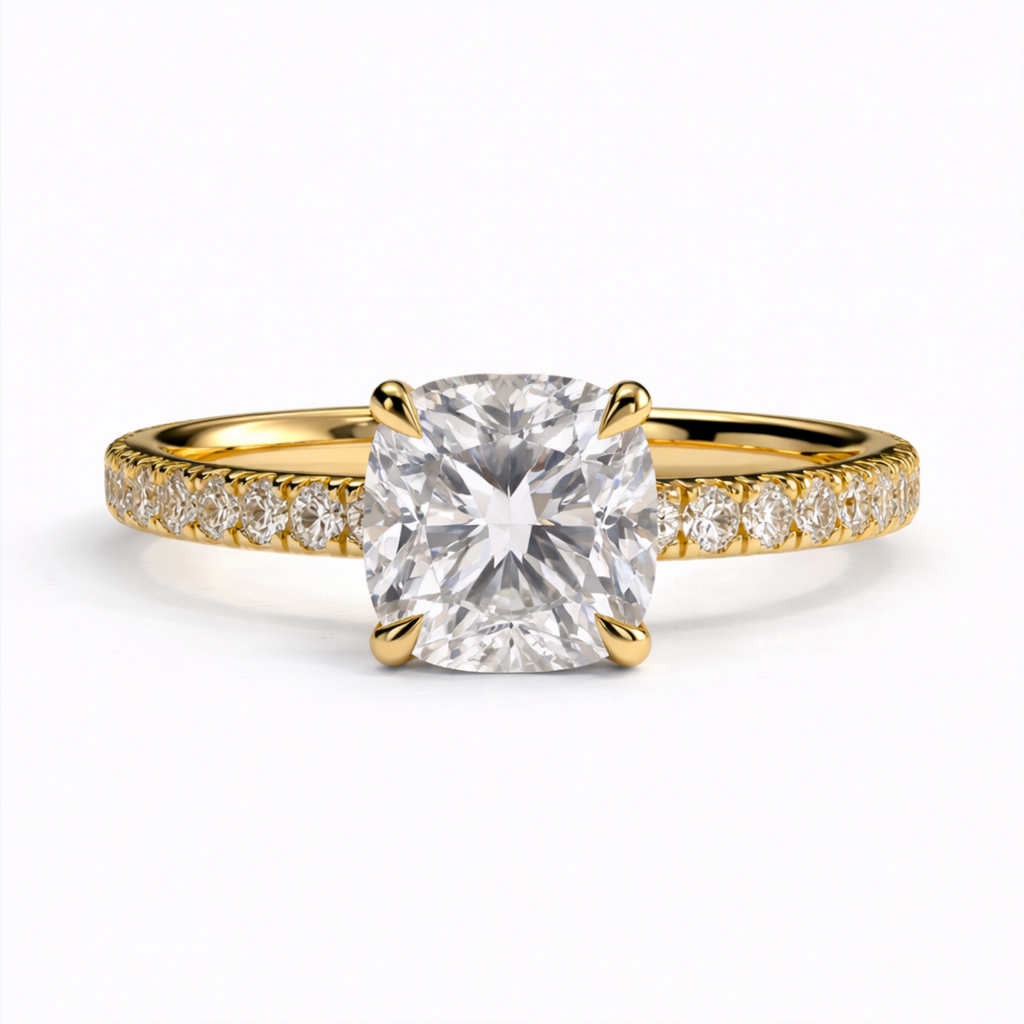 Half Pavé with Hidden Halo Setting