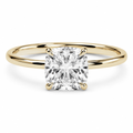 Cushion Diamond, High Profile Claw Prong