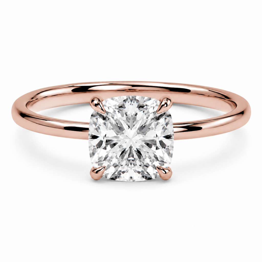 Cushion Diamond, High Profile Claw Prong