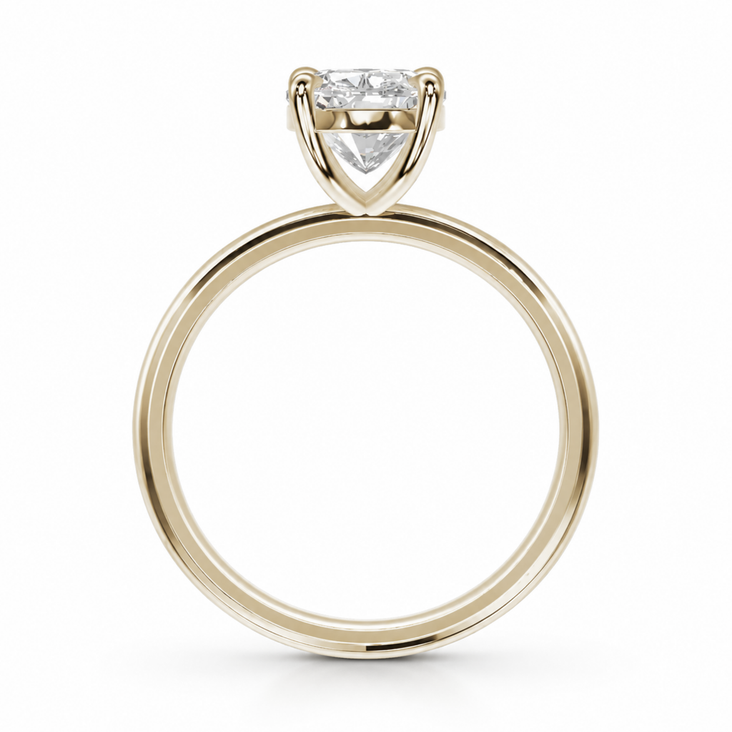 Elongated Cushion Diamond, High Profile Claw Prong