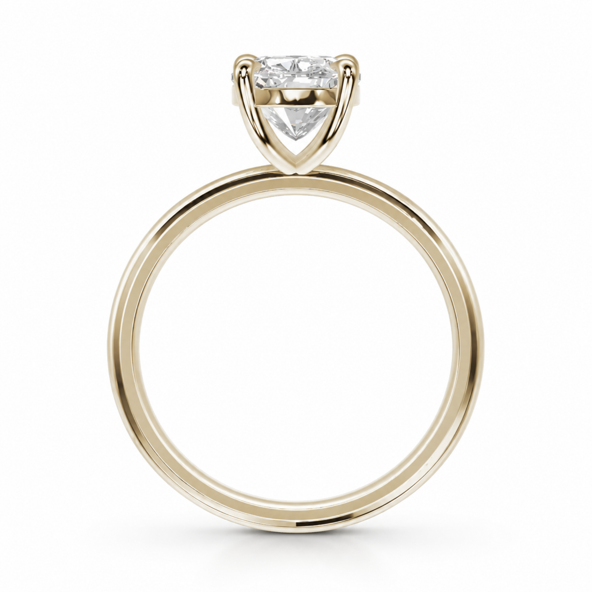Elongated Cushion Diamond, High Profile Claw Prong