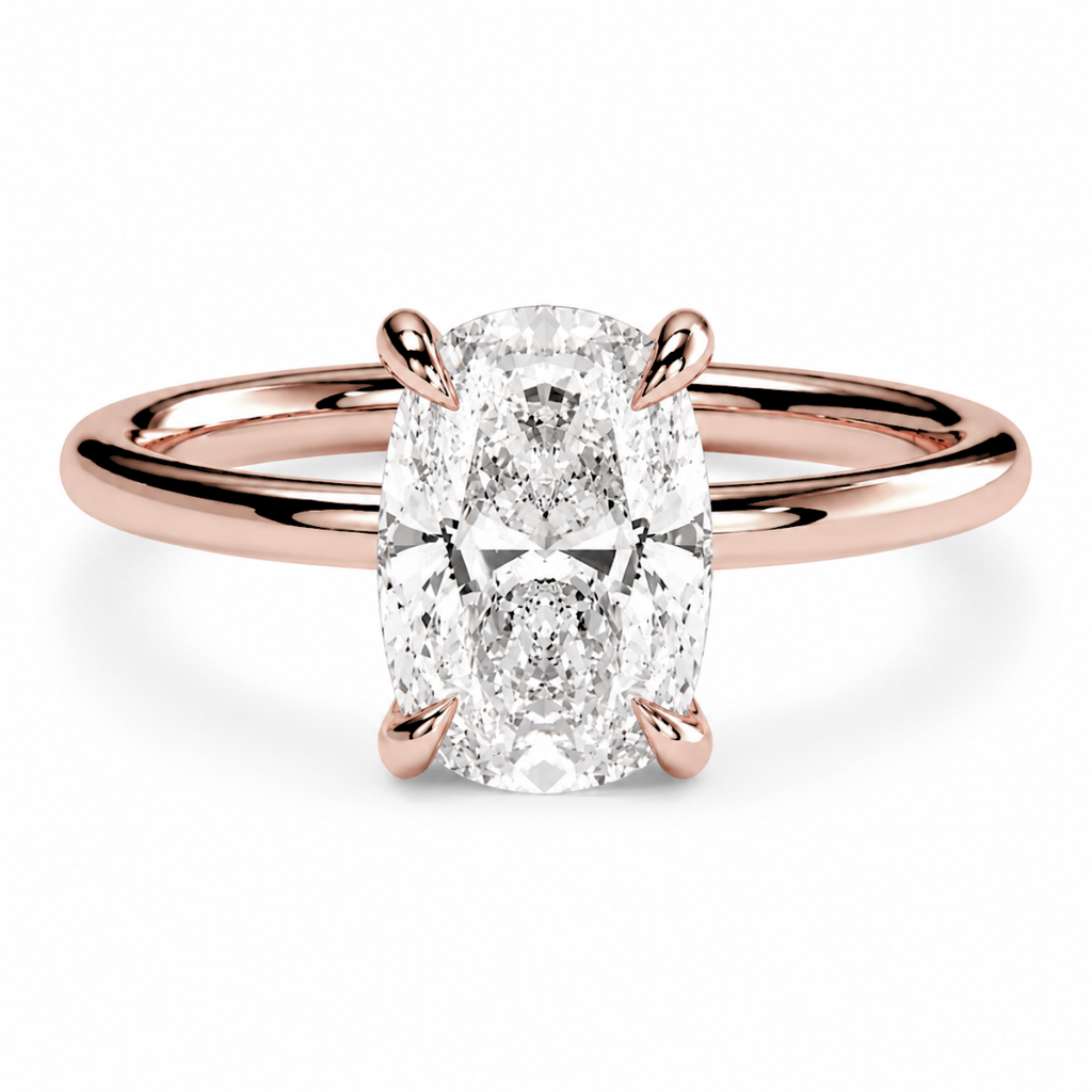 Elongated Cushion Diamond, High Profile Claw Prong