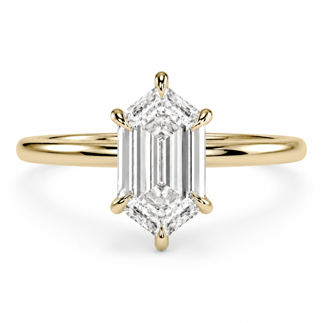 Hexagonal Diamond, High Profile Claw Prong