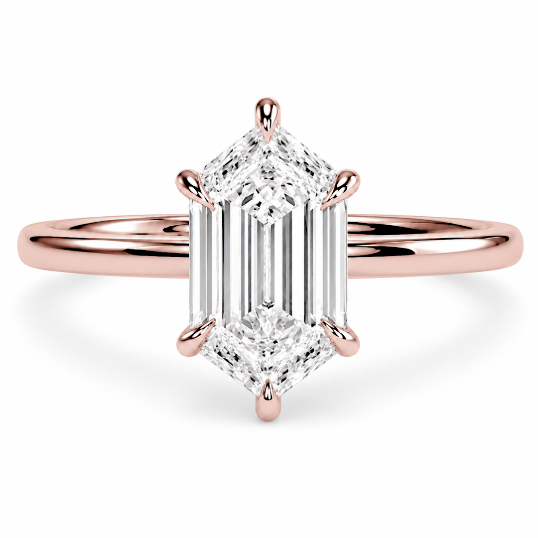 Hexagonal Diamond, High Profile Claw Prong