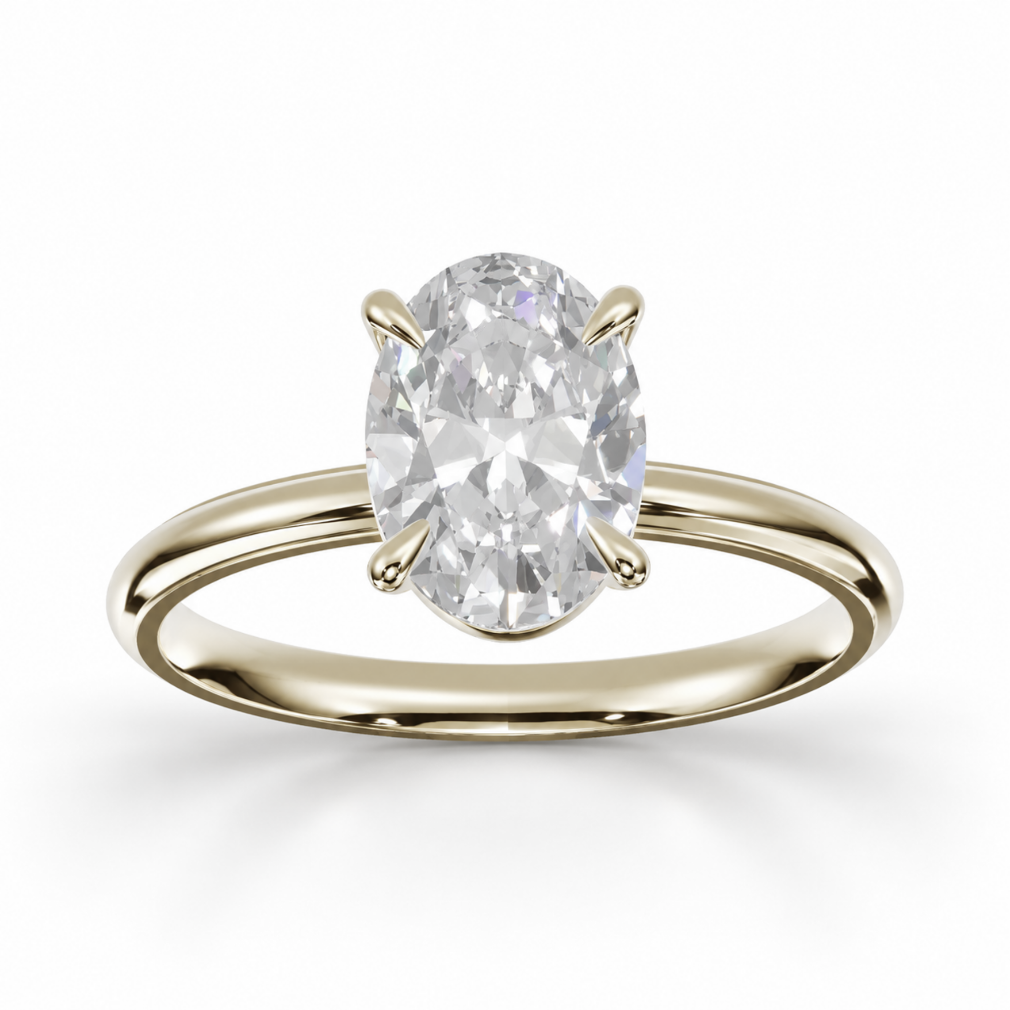 Oval Diamond, High Profile Claw Prong