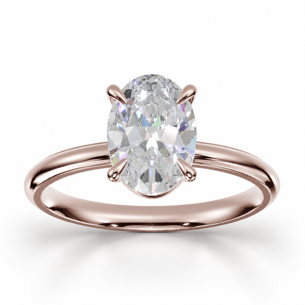 Oval Diamond, High Profile Claw Prong