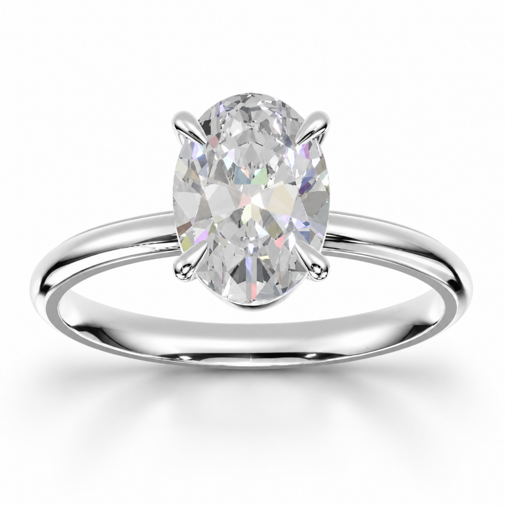 Oval Diamond, High Profile Claw Prong