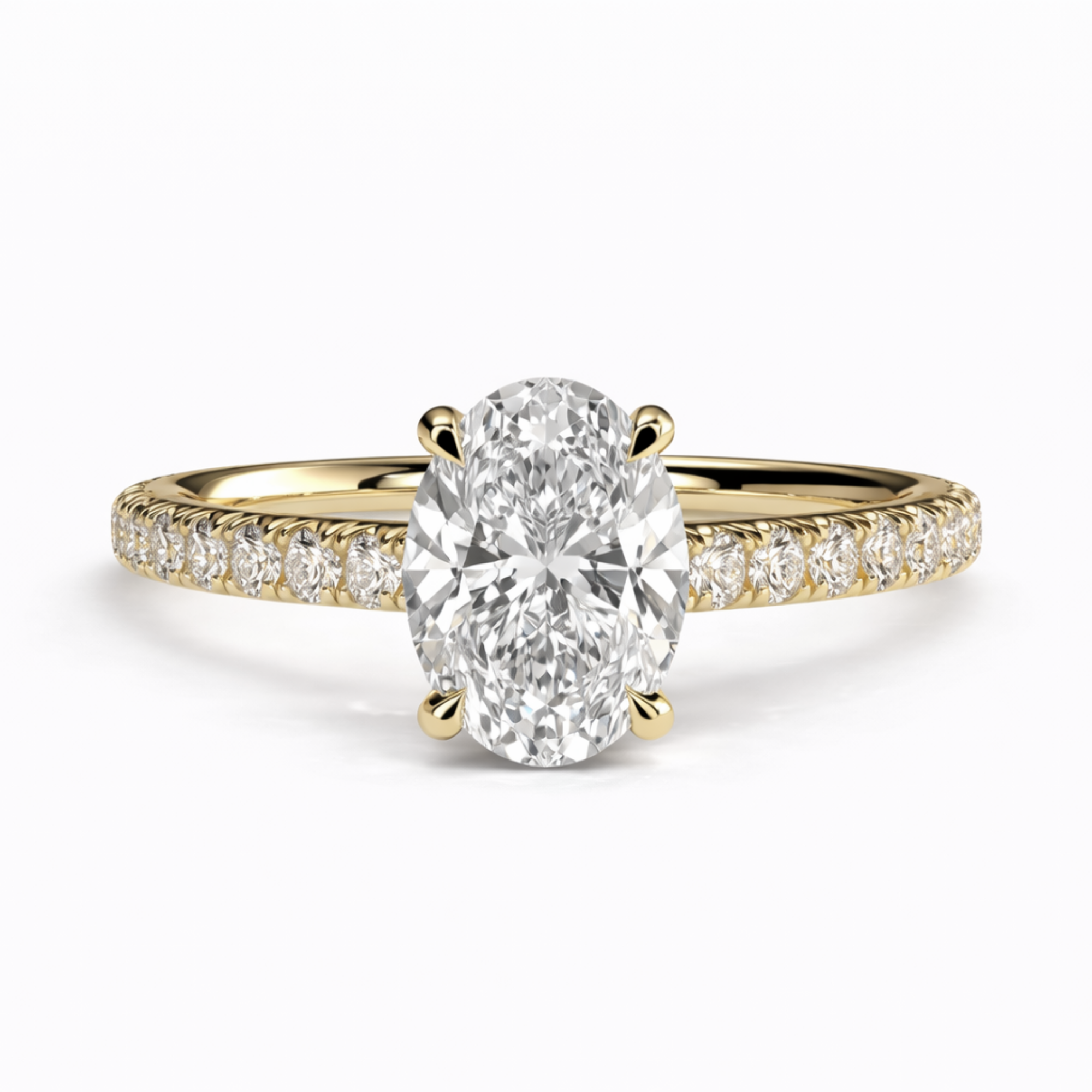 Half Pavé with Hidden Halo Setting