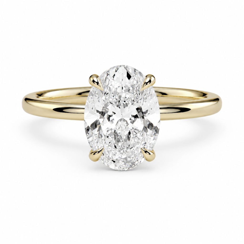 Oval Diamond, High Profile Claw Prong