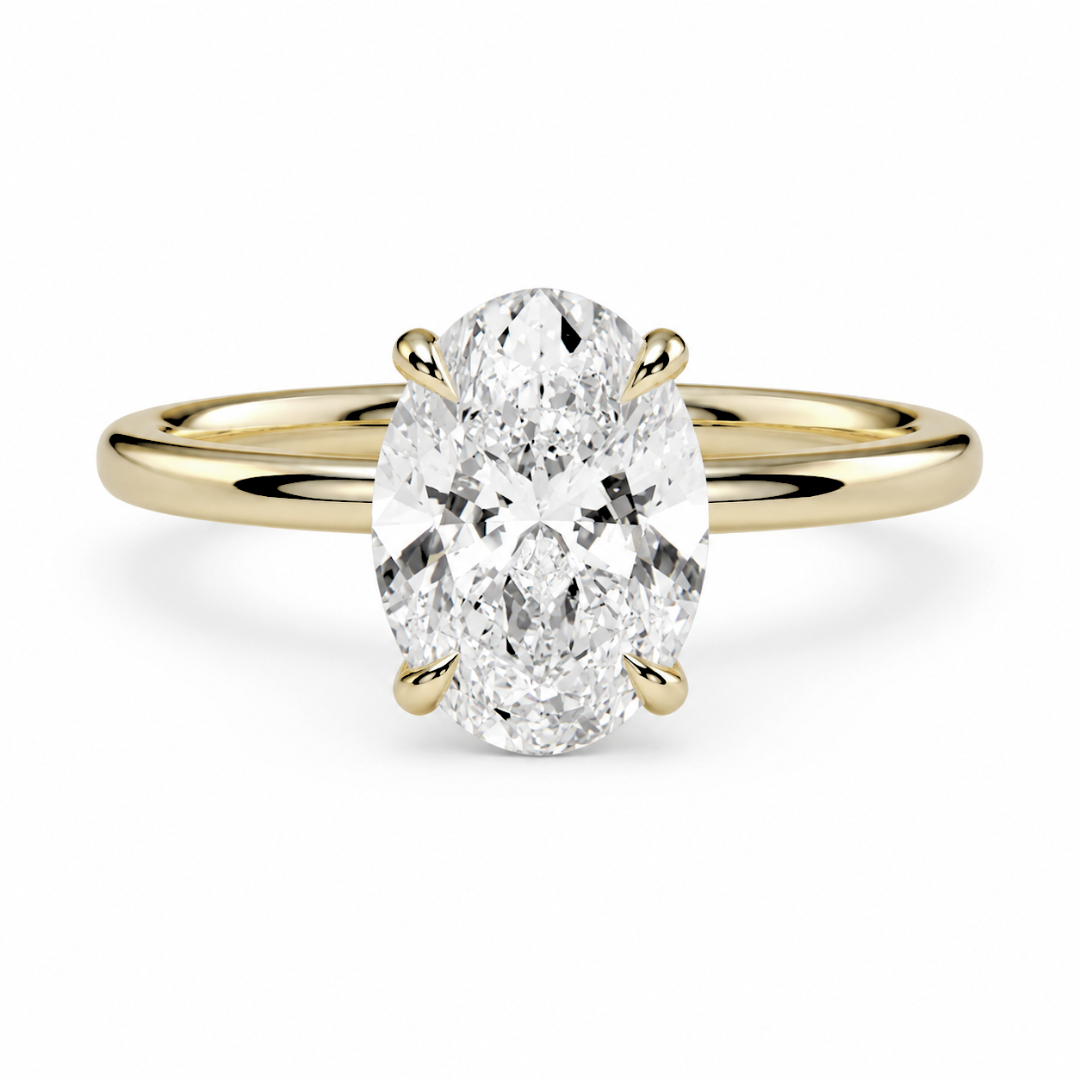 Oval Diamond, High Profile Claw Prong
