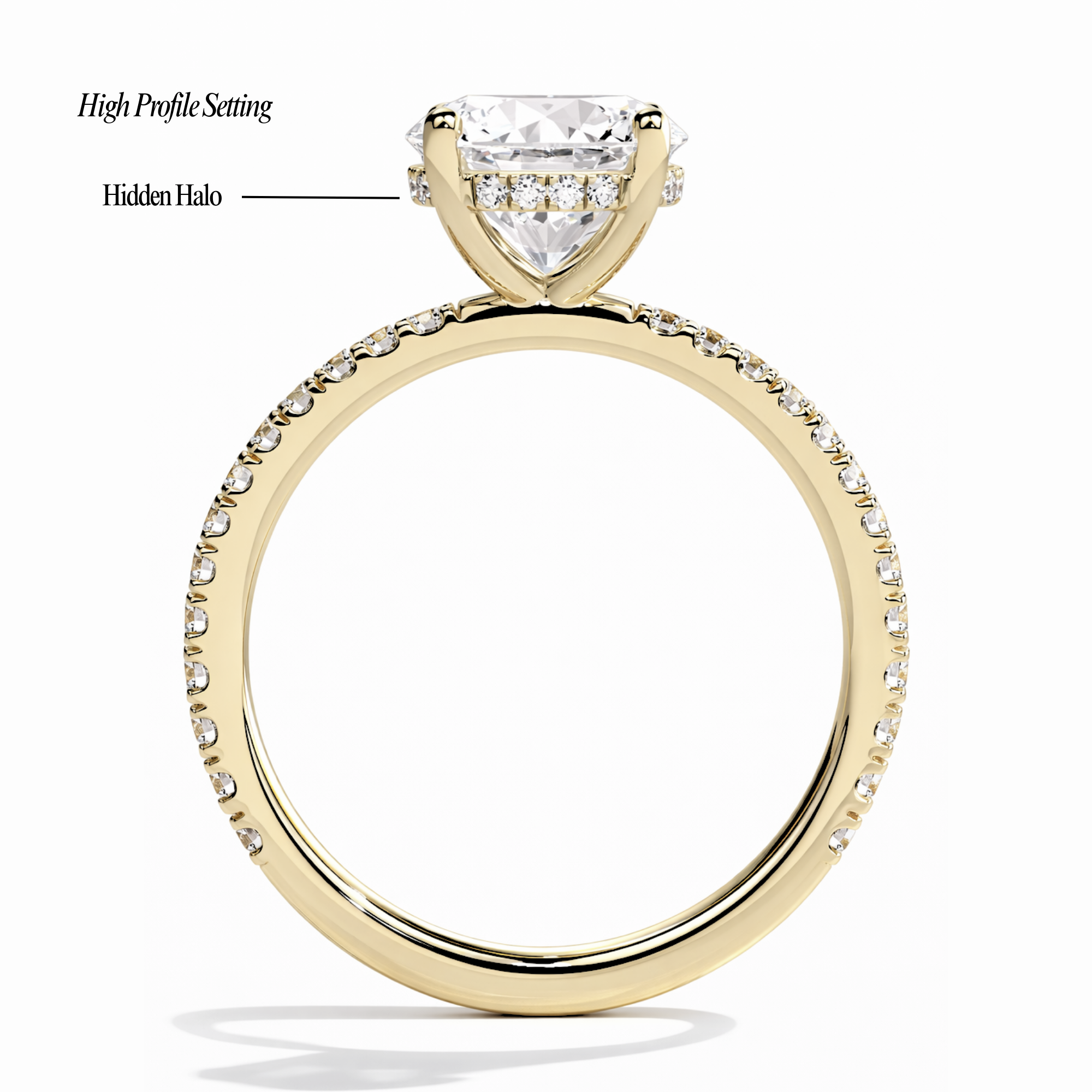 Half Eternity Claw Prong with Hidden Halo