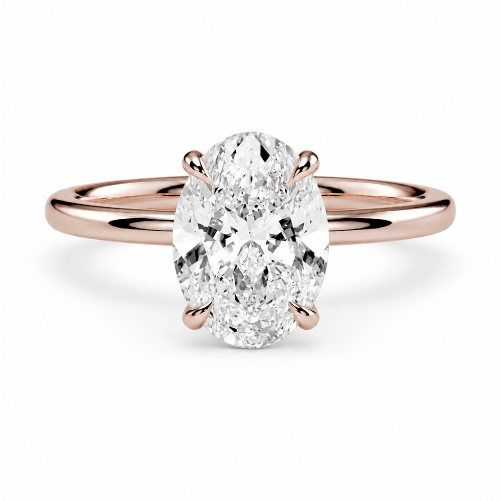 Oval Diamond, High Profile Claw Prong