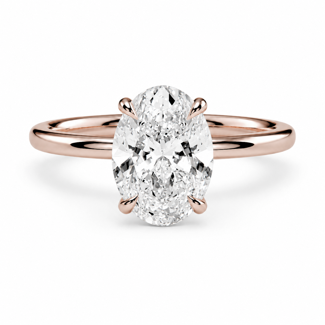 Oval Diamond, High Profile Claw Prong