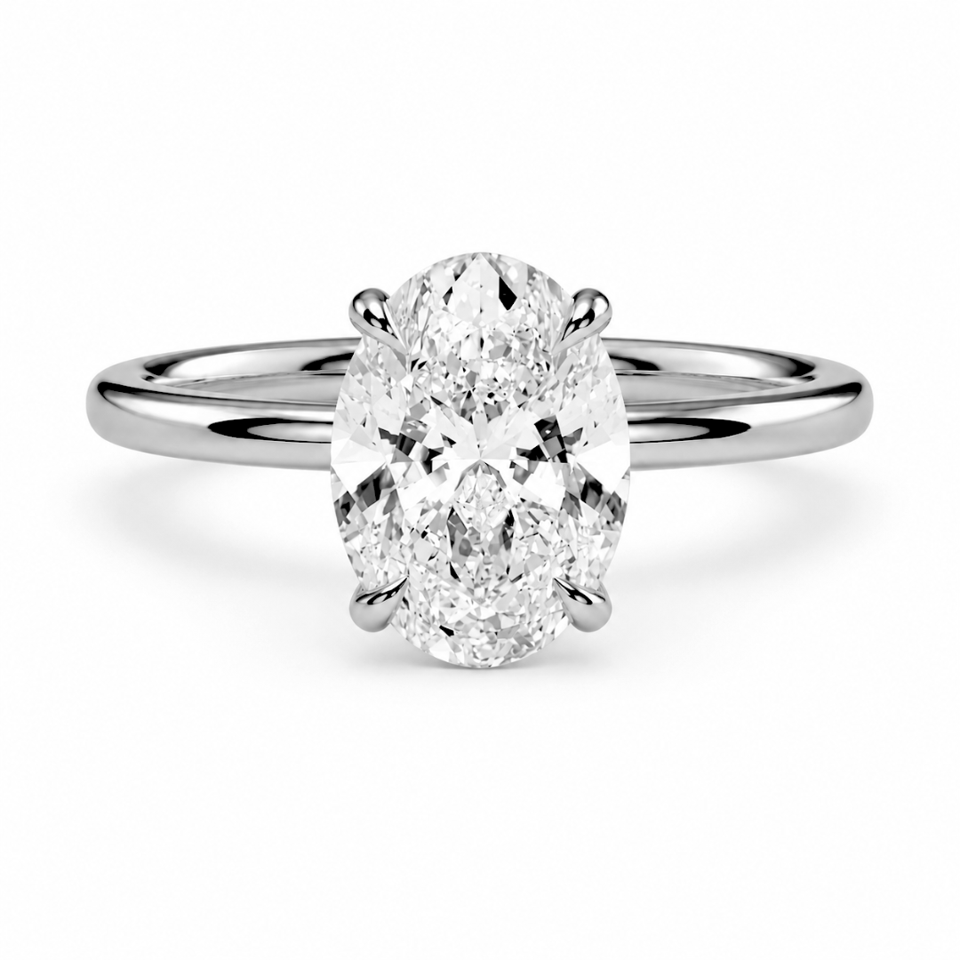 Oval Diamond, High Profile Claw Prong