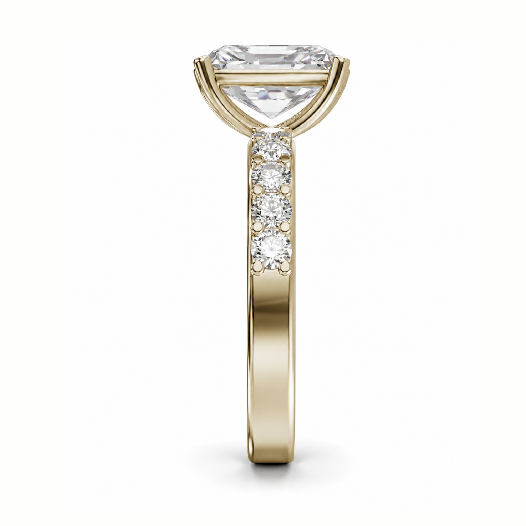 Radiant Diamond, 3mm Half Eternity Setting