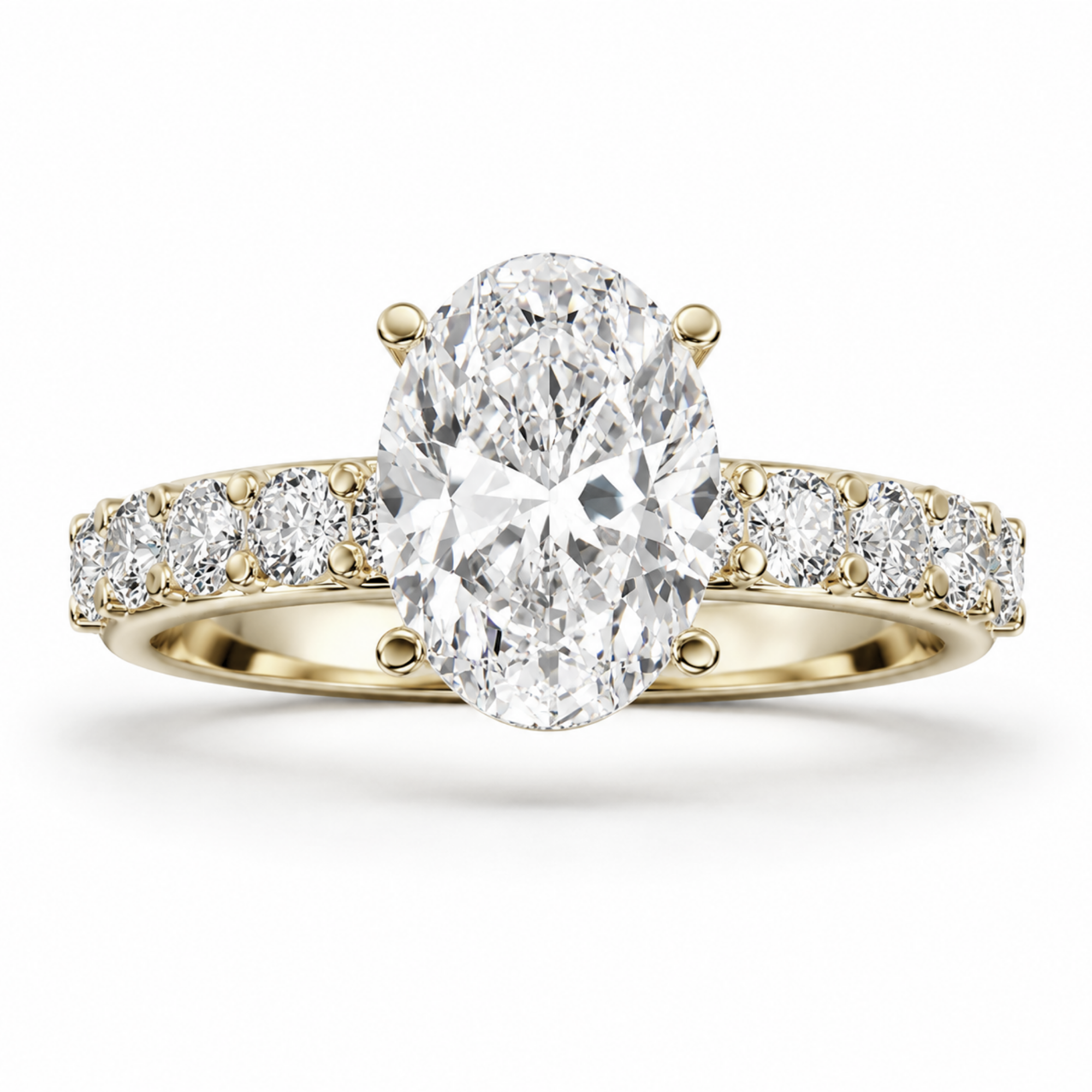 Oval Diamond, 3mm Half Eternity Setting