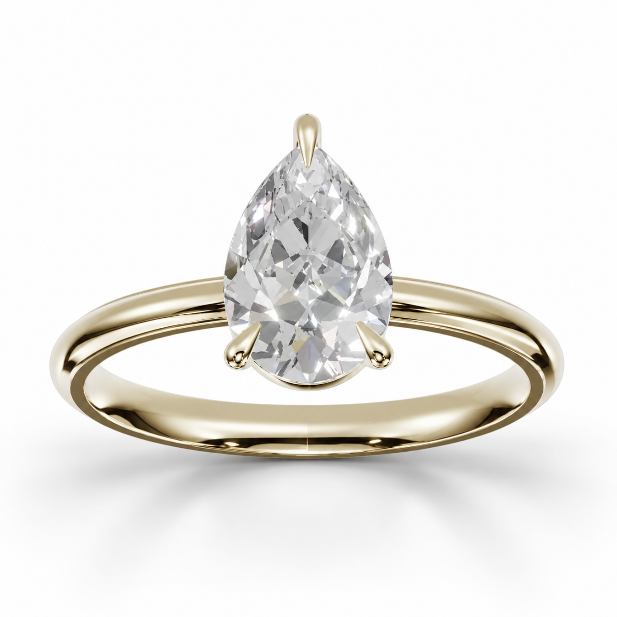Pear Diamond, High Profile Claw Prong