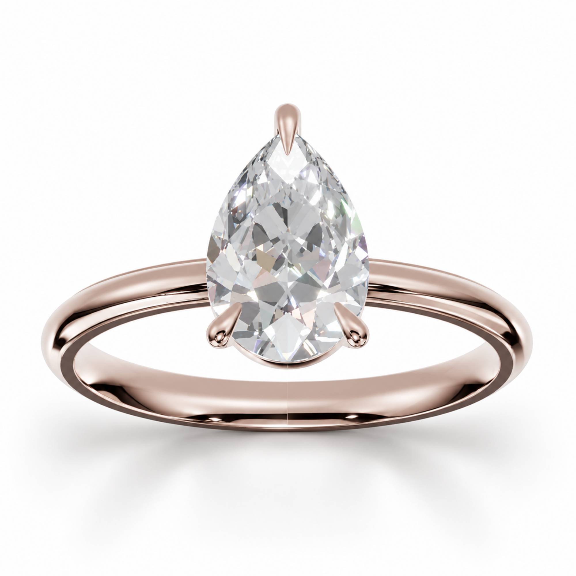 Pear Diamond, High Profile Claw Prong