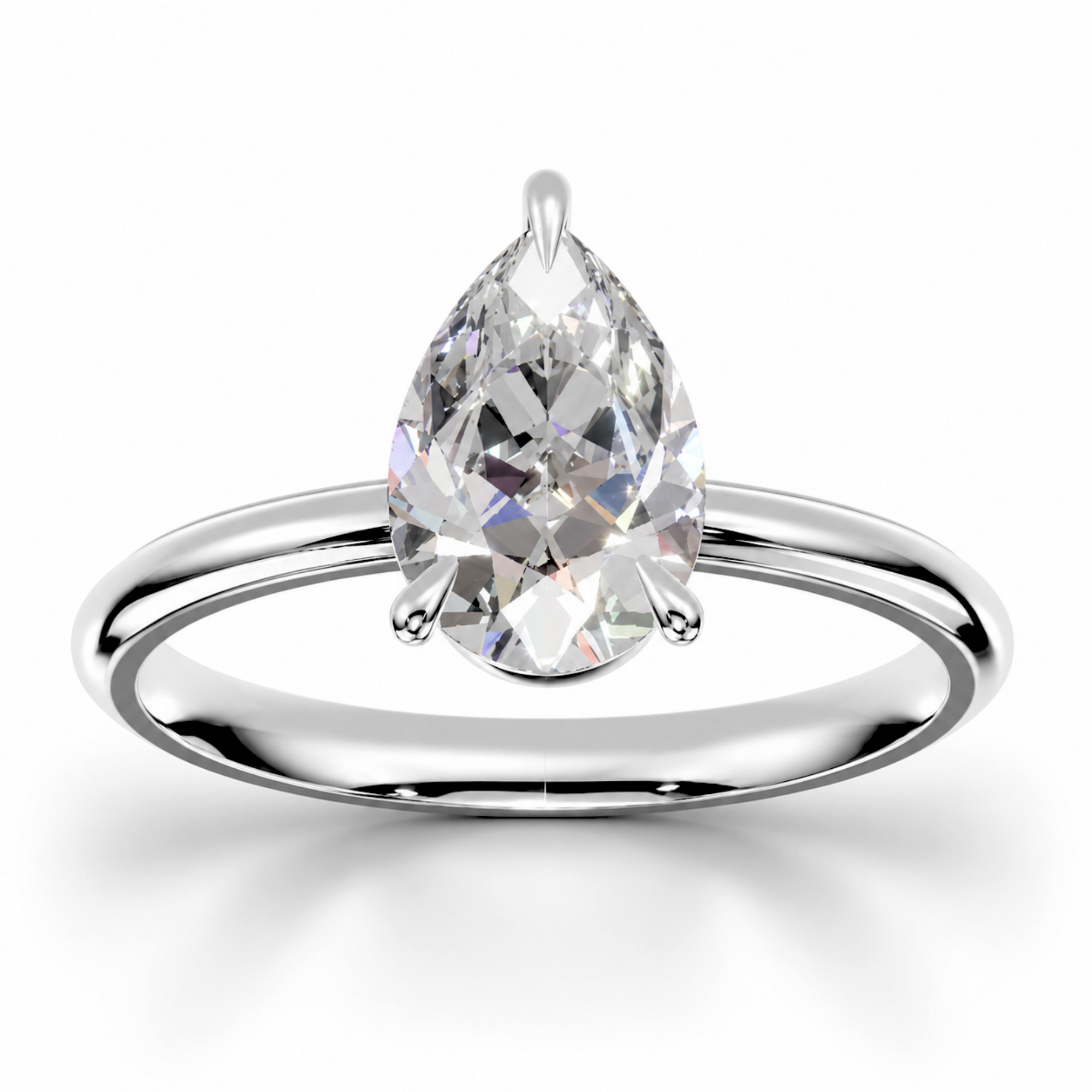 Pear Diamond, High Profile Claw Prong