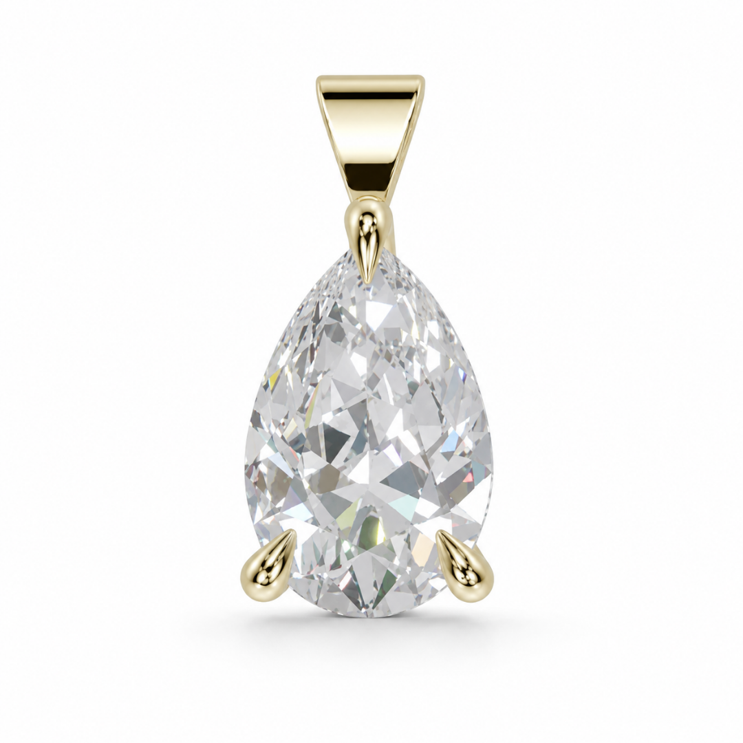 Pear Solitaire Pendant