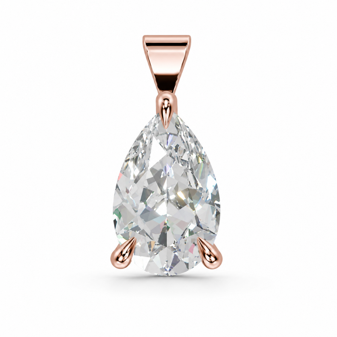 Pear Solitaire Pendant