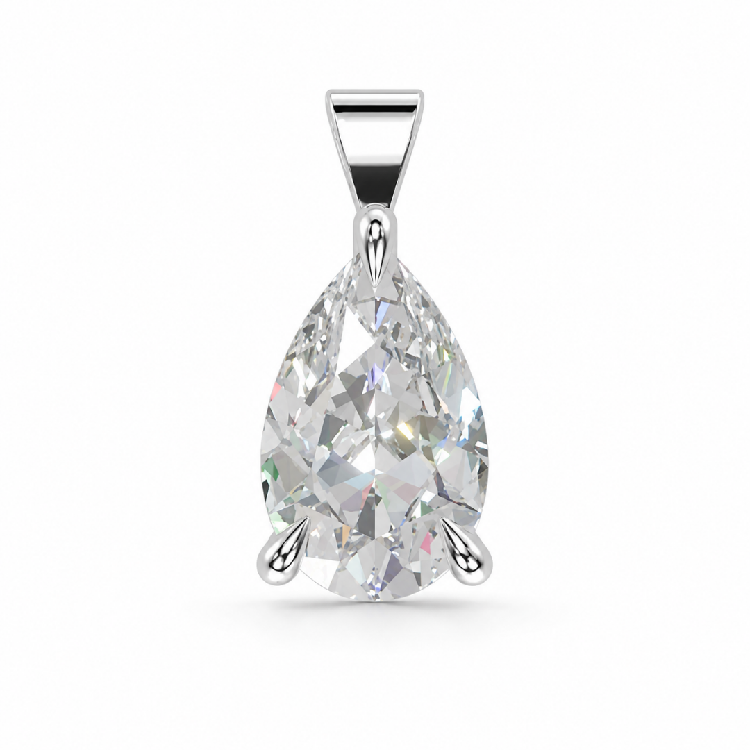 Pear Solitaire Pendant