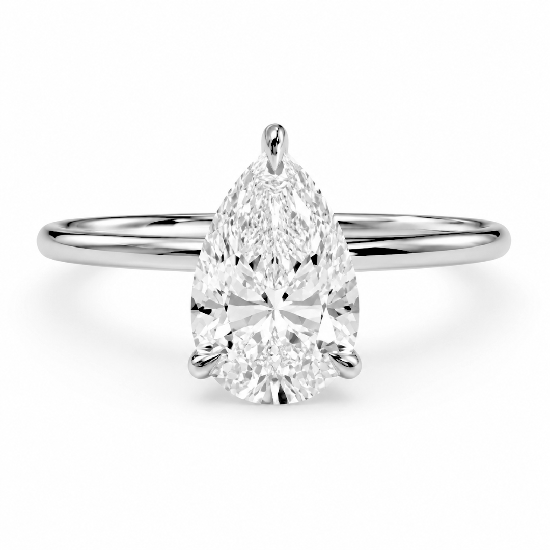 Pear Diamond, High Profile Claw Prong