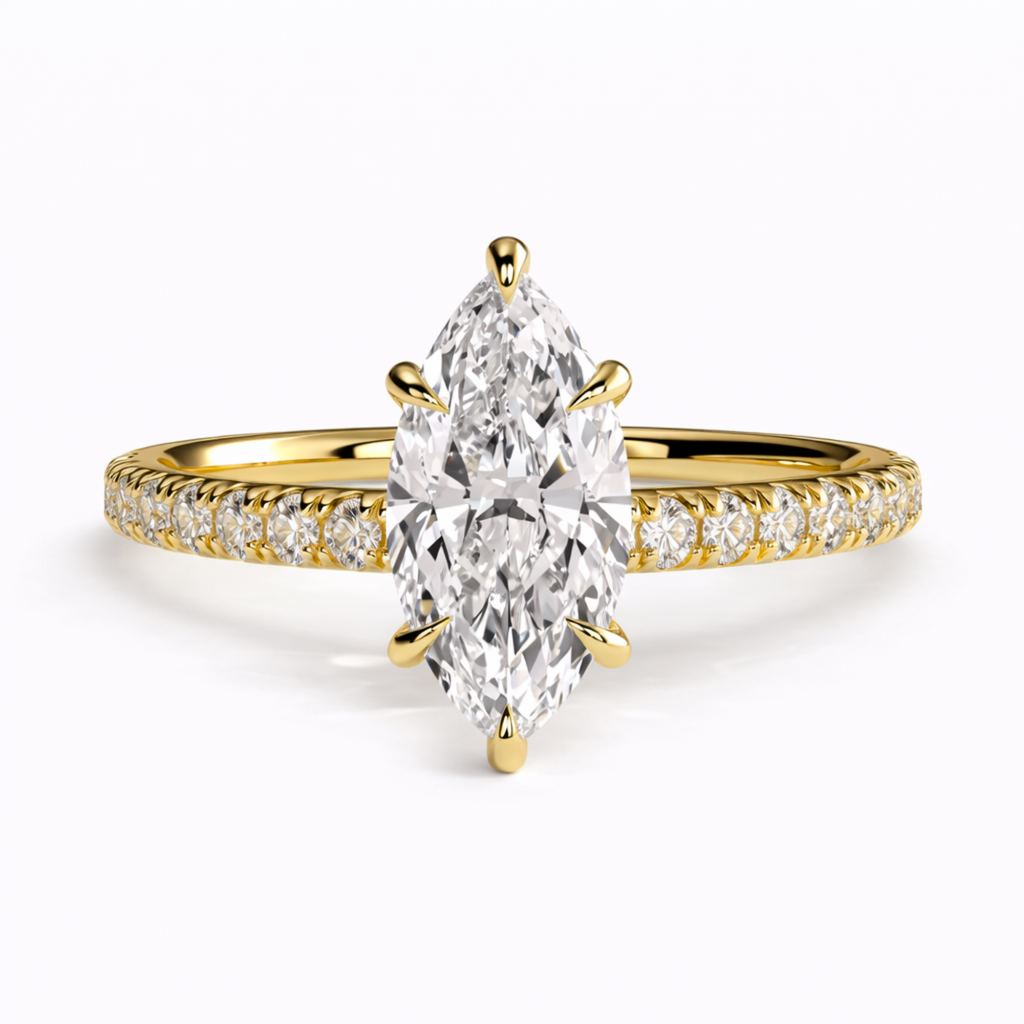 Half Pavé with Hidden Halo Setting