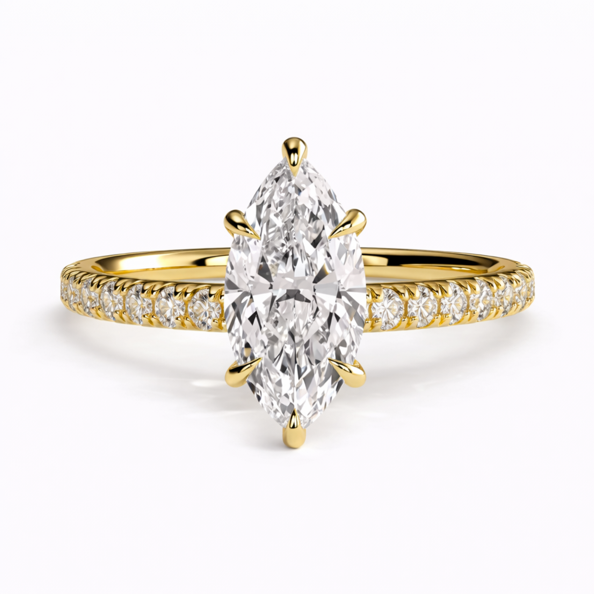 Half Pavé with Hidden Halo Setting