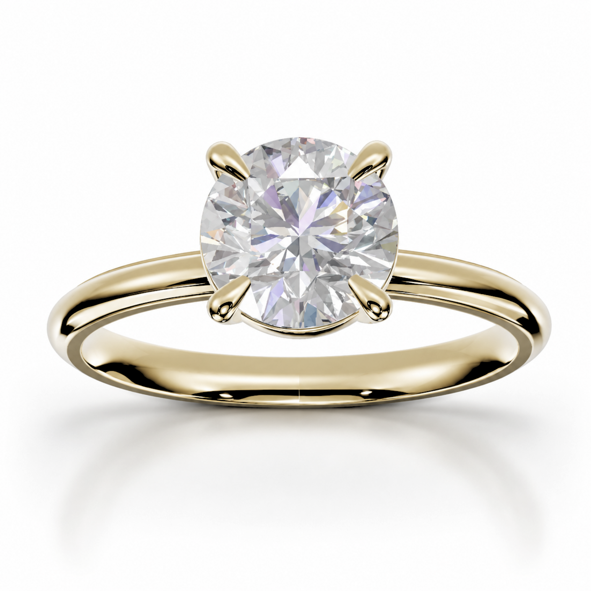 Round Diamond, High Profile Claw Prong
