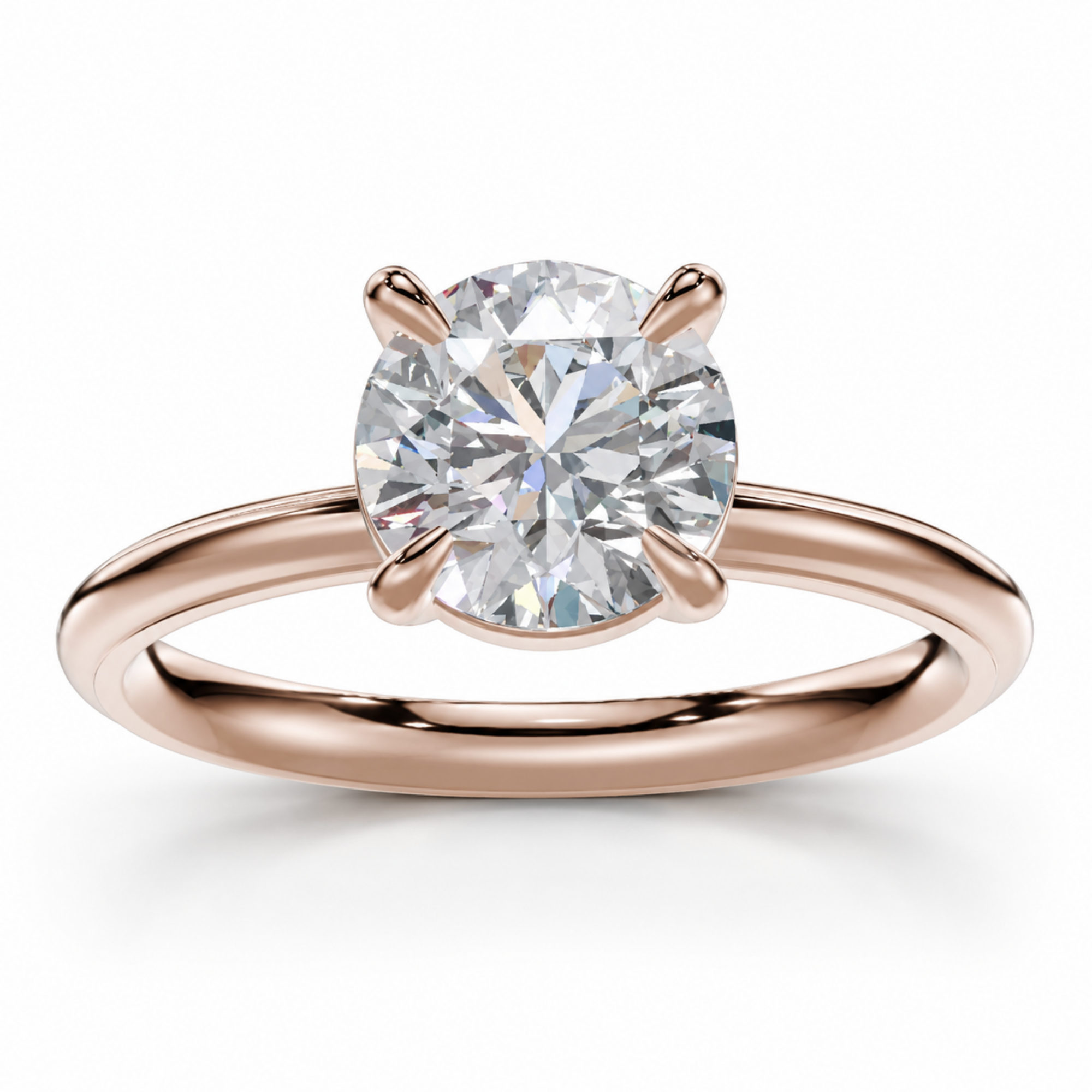 Round Diamond, High Profile Claw Prong