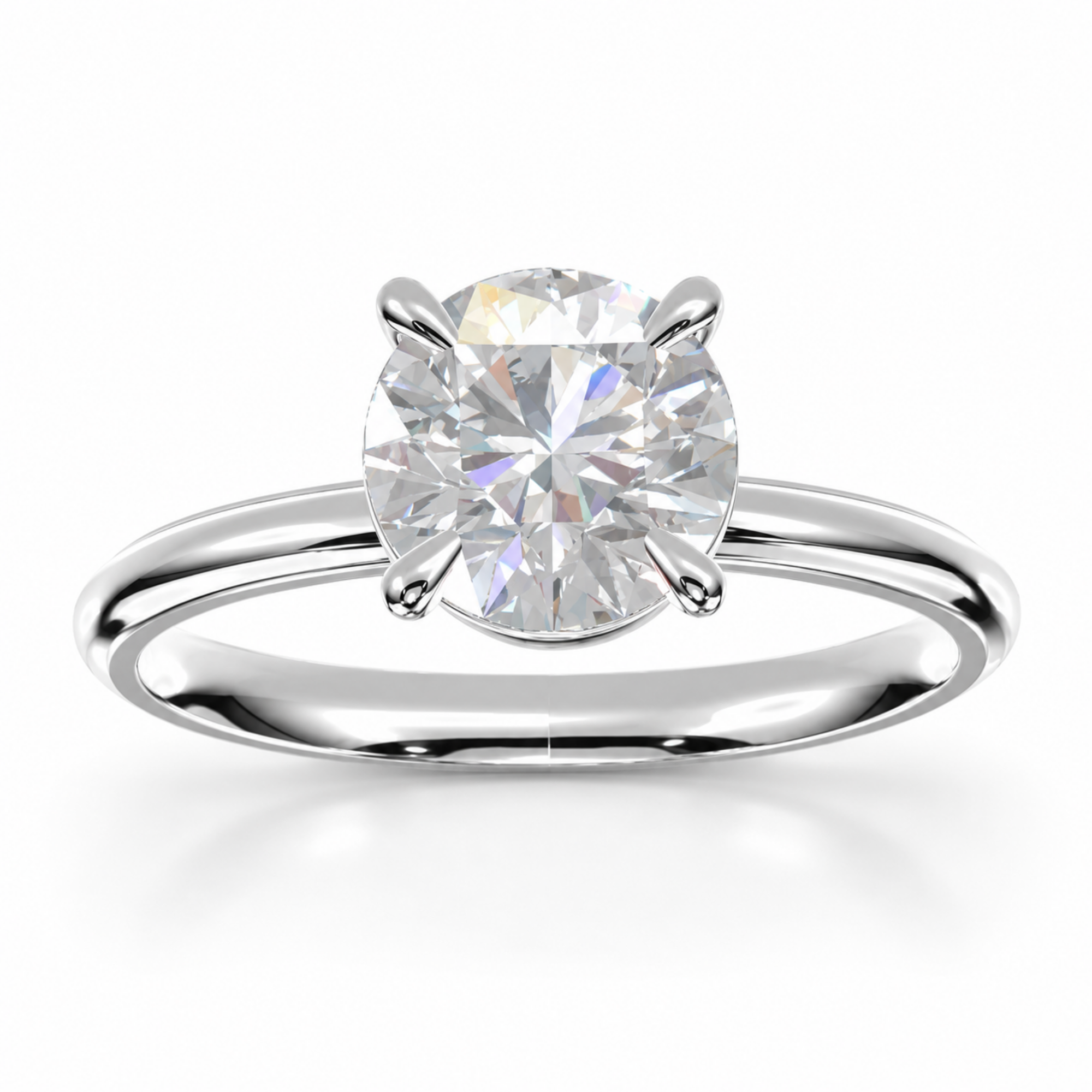 Round Diamond, High Profile Claw Prong