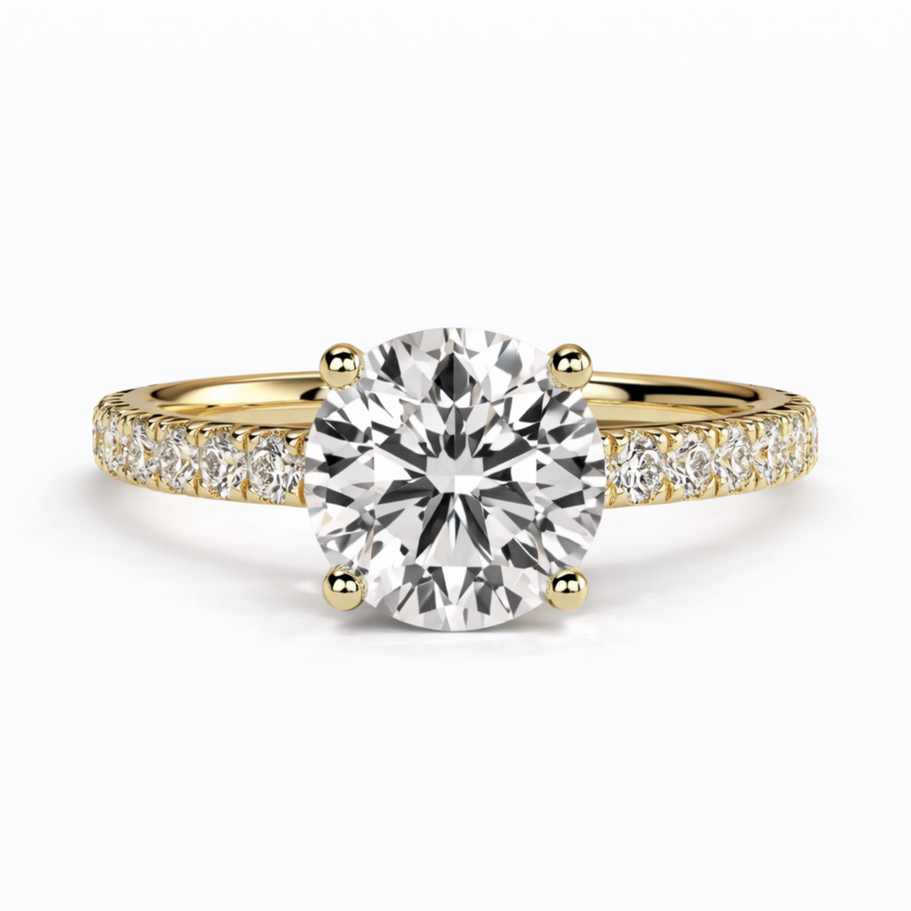 Half Pavé with Hidden Halo Setting