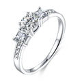 Round Three-Stone Pavé Ring