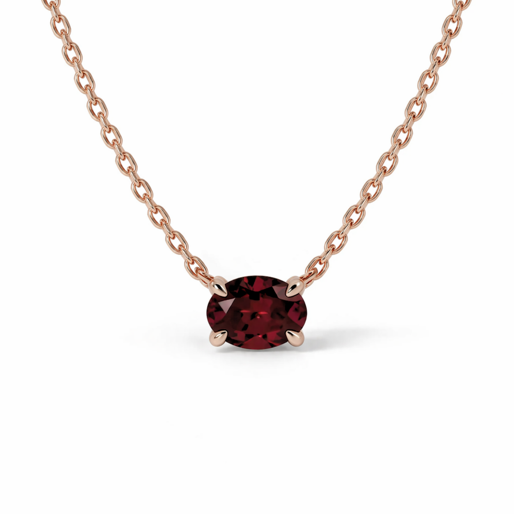 Lab Grown Oval Ruby Necklace